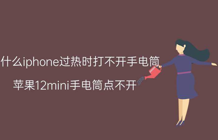 为什么iphone过热时打不开手电筒 苹果12mini手电筒点不开？